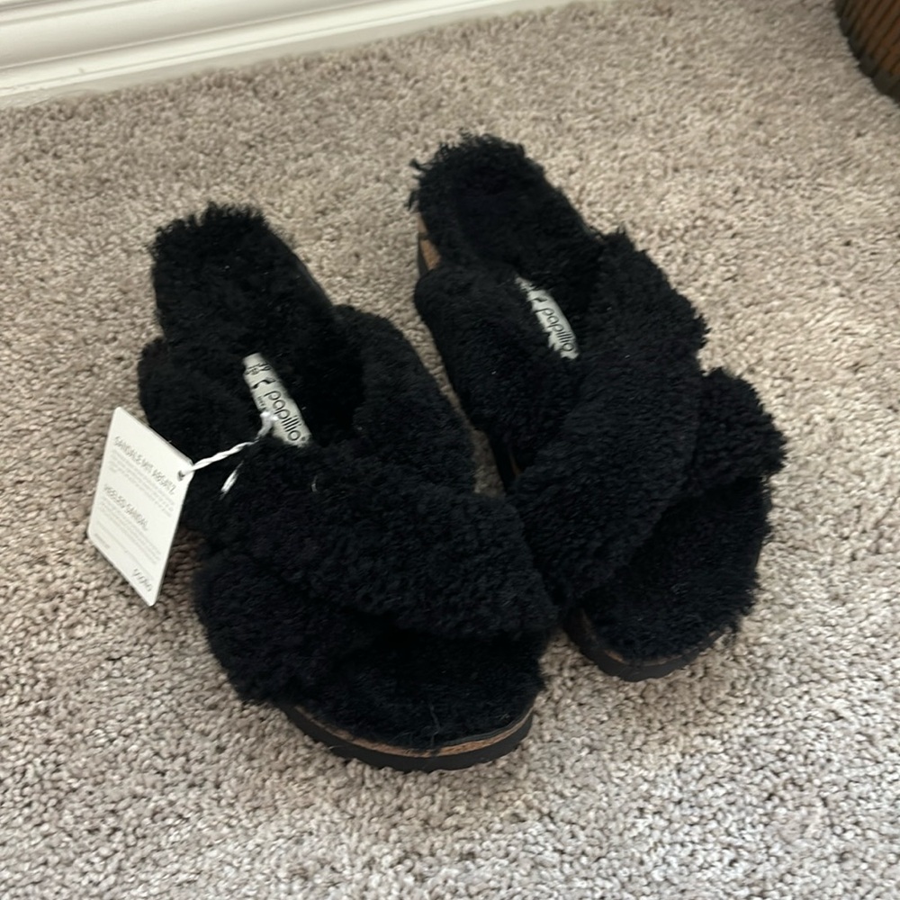 BIRKENSTOCK Papillio Daytona Shearling Slide Sandals 39